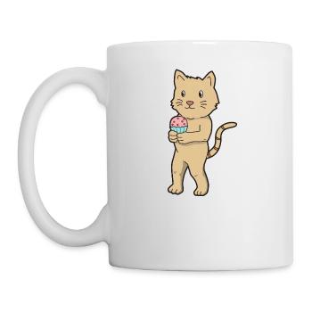 Katze Kuchen - Tasse - Weiß - Links