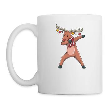 Weihnachten Rentier dabbing - Tasse - Weiß - Links