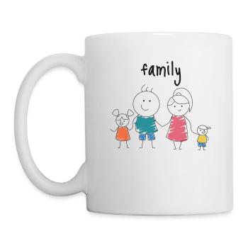 Familie Vater Mutter Geschenk Muttertag Vatertag - Tasse - Weiß - Links
