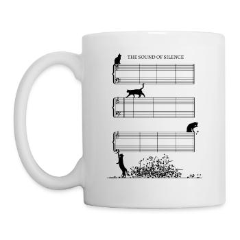 Sound Of Silence sheet music without notes with cats - Mug - white - Left