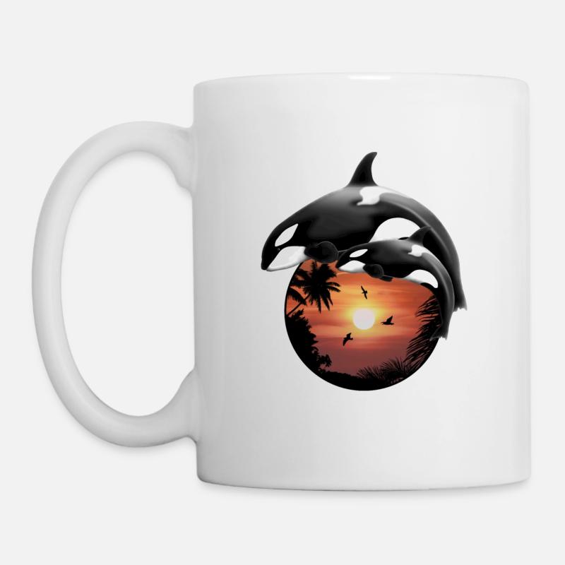 Orca Killerwal Palmenstrand - Tasse - Weiß