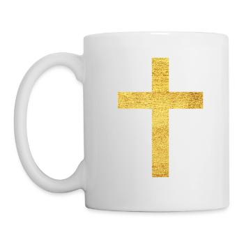 Croix chrétienne symbole de foi et de protection - Mug blanc - blanc - Gauche