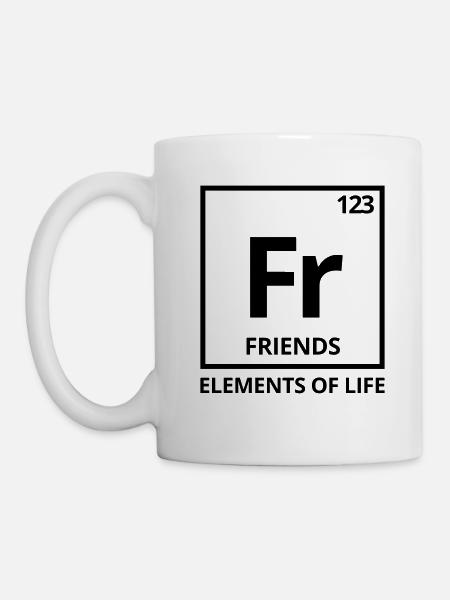 Elements of life: 123 friends Tableau périodique - Mug blanc - blanc