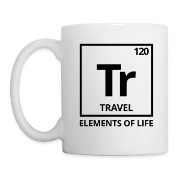 Elements of life: 120 Travel Periodic System Travel - Mug - white - Left