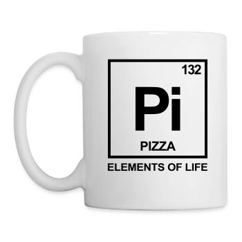 Éléments de la vie: 132 pizza - Mug blanc - blanc - Gauche