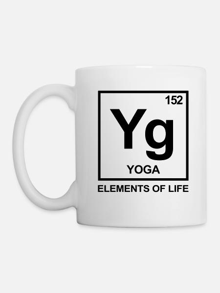 Éléments de vie: 152 tableau périodique du yoga - Mug blanc - blanc