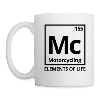 Elements of life: 155 Motorcycling Periodensystem - Tasse - Weiß - Links