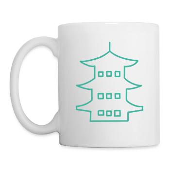 Temple japonais turquoise - Mug blanc - blanc - Gauche