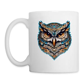 Coole Steampunk Eule - Tasse - Weiß - Links
