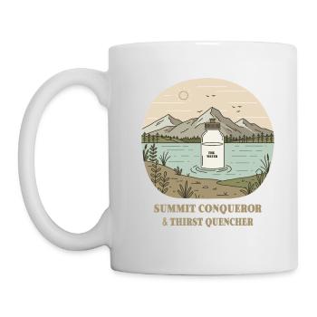 Randonneurs au sommet et désaltérants - Mug blanc - blanc - Gauche