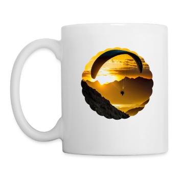 Paragliding in the mountains - Mug - white - Left