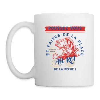 Tee-shirt Faites de la place au roi de la pêche - Mug blanc - blanc - Gauche