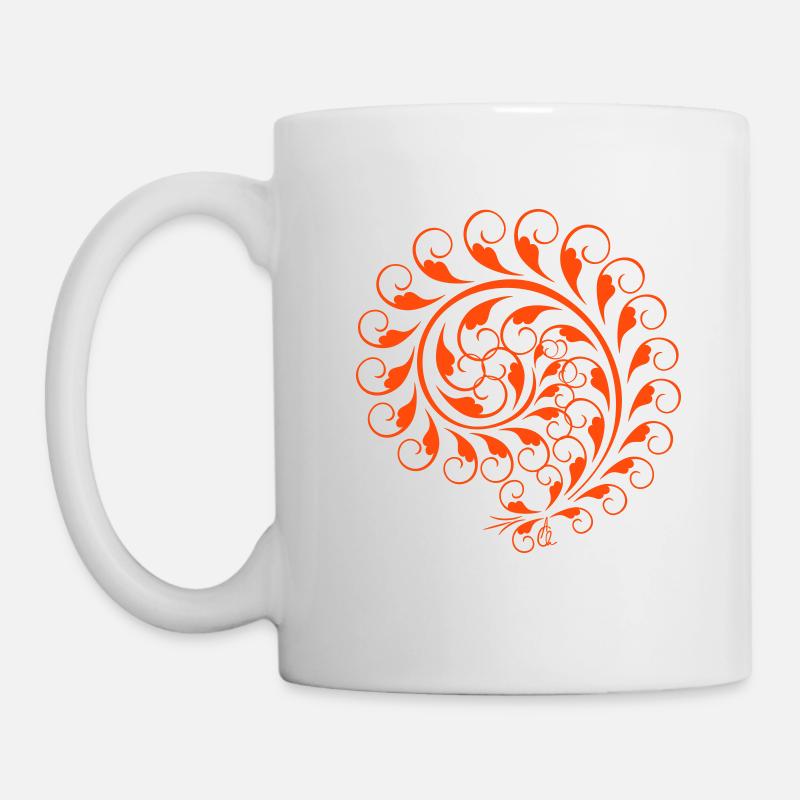 Escargot ornement damassé - Mug blanc - blanc