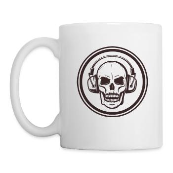 Totenkopf - skull - DJ - Art Design - Tasse - Weiß - Links