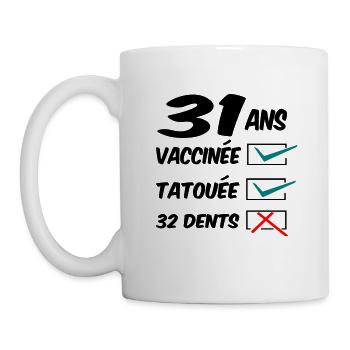 31 ans / anniversaire 31 ans / t-shirt 31 ans - Mug blanc - blanc - Gauche