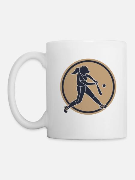 Softball-Schlagspieler - Tasse - Weiß