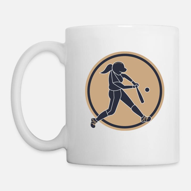 Softball-Schlagspieler - Tasse - Weiß