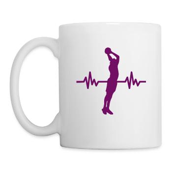 Haertbeat Basketball - États-Unis - Sports d’équipe - Cerceaux - Mug blanc - blanc - Gauche