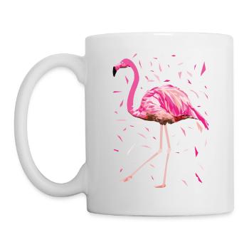 Oiseau de poly plumes Flamingo été rose rose - Mug blanc - blanc - Gauche