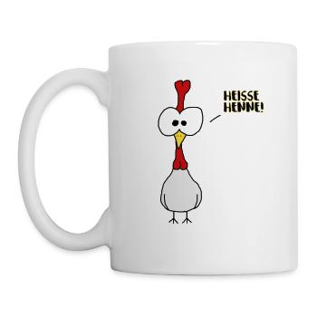 Heisse Henne - Tasse - Weiß - Links
