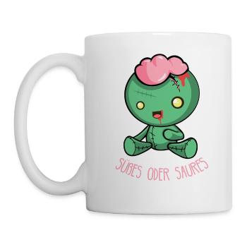 Creepy Halloween Doll - Des bonbons ou un sort - Mug blanc - blanc - Gauche