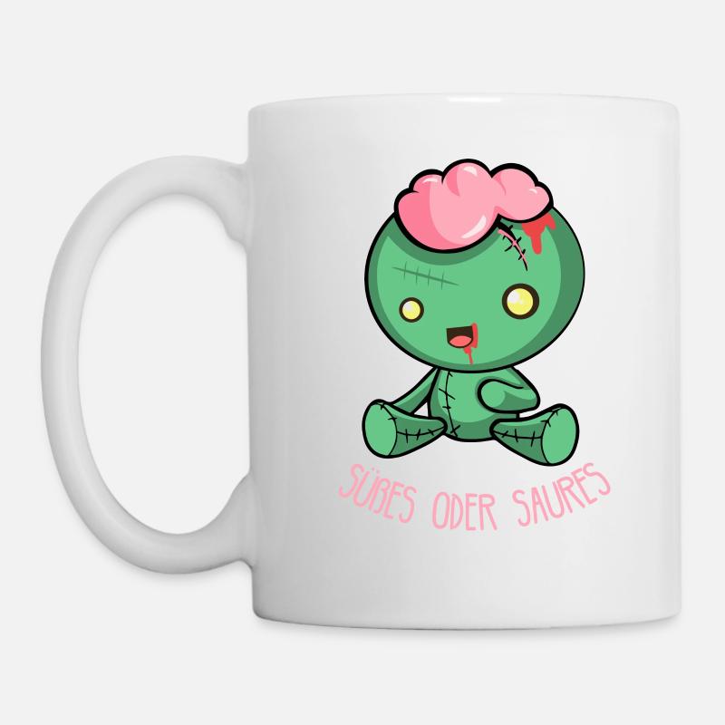 Creepy Halloween Doll - Des bonbons ou un sort - Mug blanc - blanc
