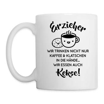 Erzieher - wir essen auch Kekse - Tasse - Weiß - Links