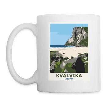 Kvalvika Beach Lofoten Norvège Cadeau et idée - Mug blanc - blanc - Gauche