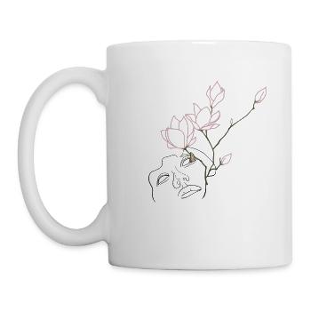 Aus dem Chaos entsteht der Lotus - Tasse - Weiß - Links