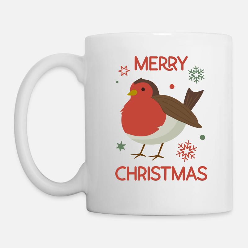 Merry Christmas Robin - Mug - white