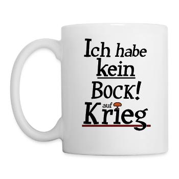 Kein Bock auf Krieg - Tasse - Weiß - Links