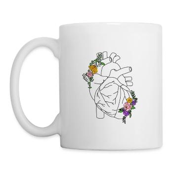 Flower Heart - Flower Power - Cardiology - Tasse - Weiß - Links