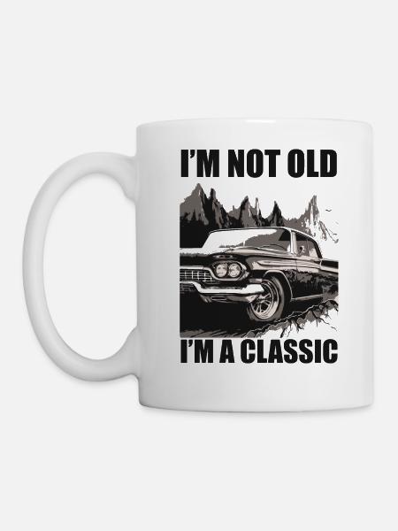 Black and White Classic Cars - Mug - white