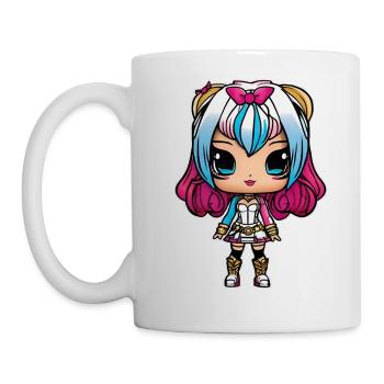 Niedliches Anime Manga Girl - Tasse - Weiß - Links