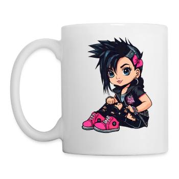 Fille punk gothique cool - Mug blanc - blanc - Gauche