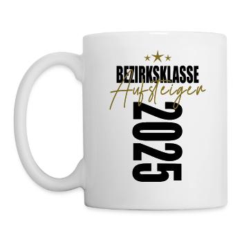 Aufsteiger Bezirksklasse 2025 Aufstiegstrikot - Tasse - Weiß - Links