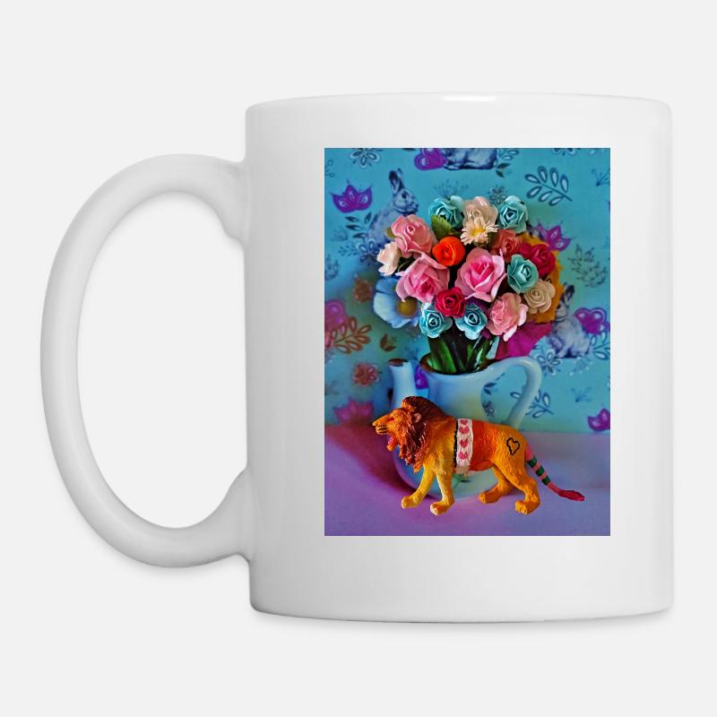 Lion coloré - Mug blanc - blanc