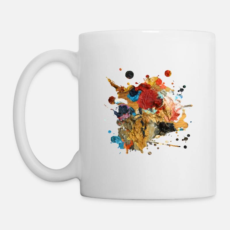 Éclaboussures de peinture ou d'illustrations - Mug blanc - blanc