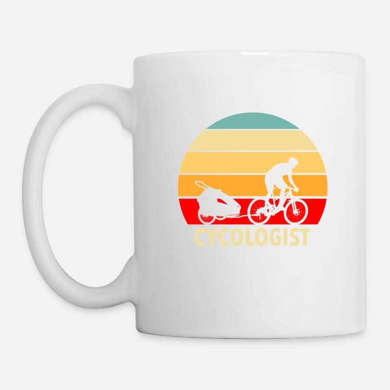 Remorques papa VTT Retro Cycologist - Mug blanc - blanc