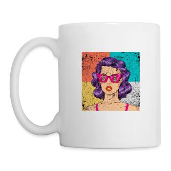 Pop art women hustler - Mug - white - Left