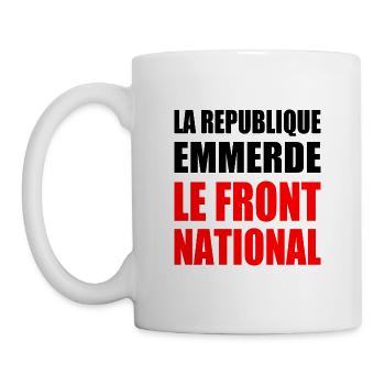 Die Republik fickt den Front National - Tasse - Weiß - Links