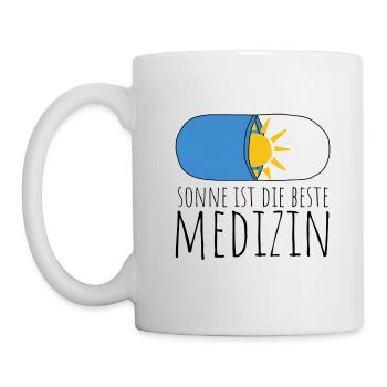 Sonne ist die beste Medizin - Tasse - Weiß - Links