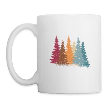 Bunter Wald mit Bäumen - Tasse - Weiß - Links