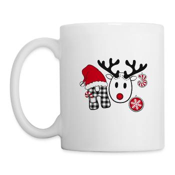 Ho Ho Ho Ugly Christmas Sweater ho hoch drei - Tasse - Weiß - Links