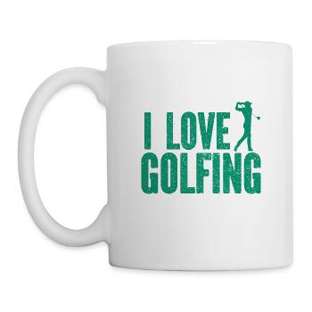Golf - Golfclub Goldspieler Birdie Elite Luxus - Tasse - Weiß - Links