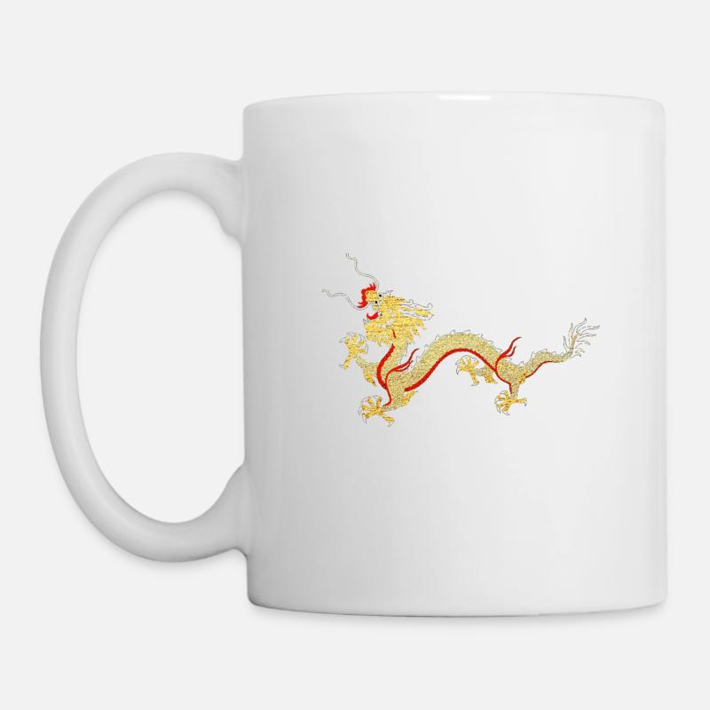 Asian Dragon Fortune Protection Symbol - Mug - white