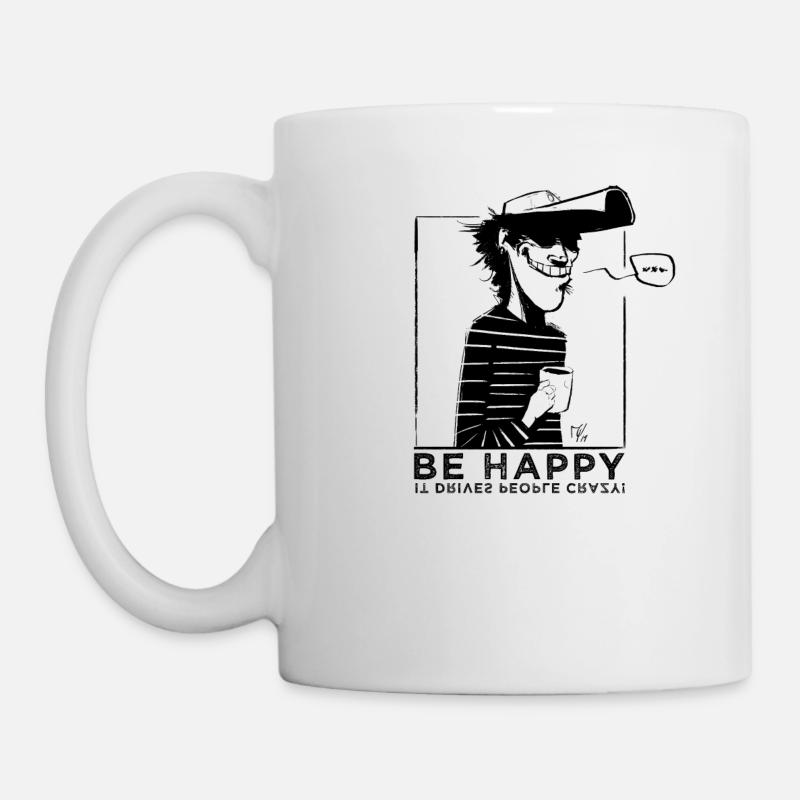 Hippie Hipster Cap Kappe Käppi Kaffee T-Shirt - Tasse - Weiß
