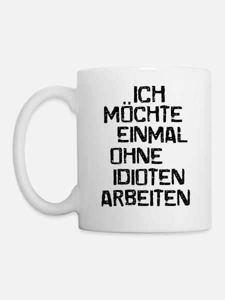 lustige Sprüche Arbeit Profis arbeiten Baustelle - Tasse - Weiß