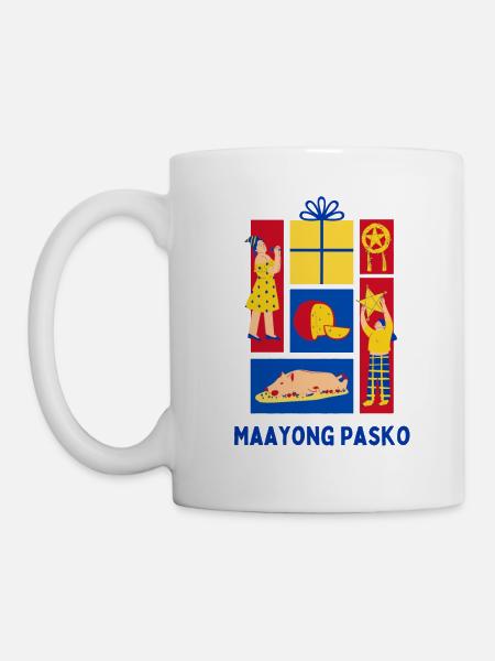 Maayong Pasko jul filippinsk stil - Kop/krus - hvid