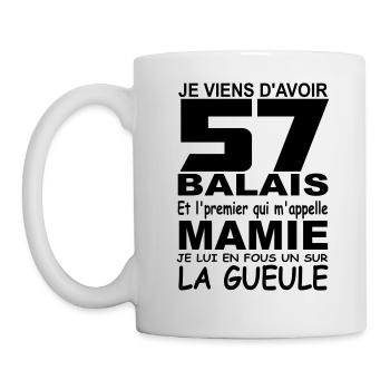 57 ans / anniversaire 57 ans / cadeau 57 ans - Mug blanc - blanc - Gauche